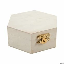 DIY Unfinished Wood Hexagon Box - 12 Pc.