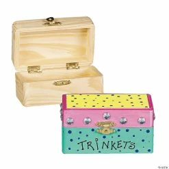 DIY Unfinished Wood Hinged Boxes - 12 Pc.