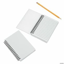 DIY White Canvas Spiral Notebooks - 12 Pc.