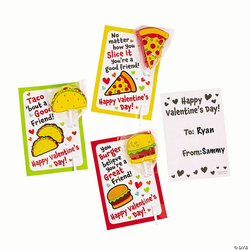 Fast Food Lollipop Valentine Exchanges for 24