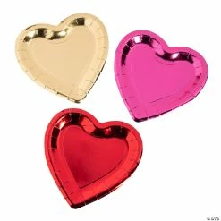 Foil Heart Dessert Plates - 24 Ct.