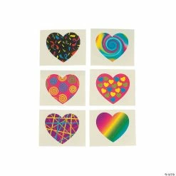 Funky Heart Temporary Tattoos - 72 Pc.