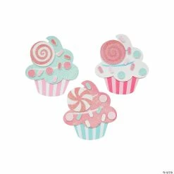 Glitter Cupcake Magnet Craft Kit - Makes 12