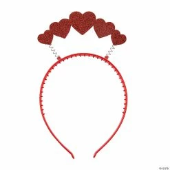 Glitter Heart Head Boppers - 12 Pc.