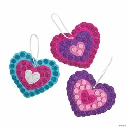 Glitter Mosaic Heart Ornament Craft Kit - Makes 12