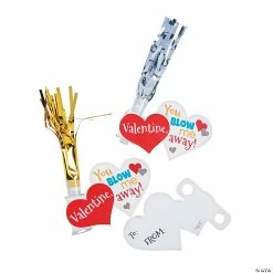 Gold & Silver Fringe Blowouts with Valentine's Day Card for 24