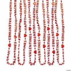 Happy Valentines Beaded Necklaces - 48 Pc.