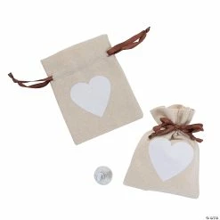 Heart Drawstring Favor Bags - 12 Pc.