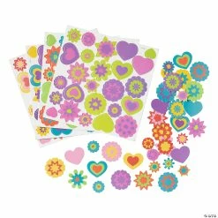 Hearts & Flowers Self-Adhesive Shapes - 500 Pc.