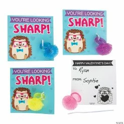 Hedgehog Flashing Ring Valentine Exchanges with Card for 36