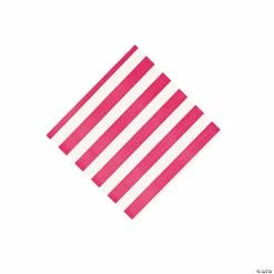 Hot Pink Striped Beverage Napkins