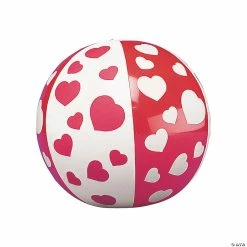 Inflatable 5" Heart Mini Beach Balls - 12 Pc.