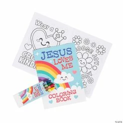 Jesus Loves Me Coloring Books with Crayons for 12
