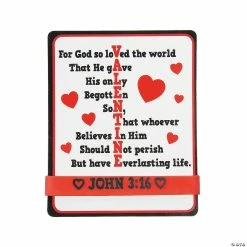 John 3:16 Bracelet Valentine Exchanges with Card for 24