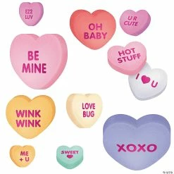 Jumbo Conversation Heart Valentine Cutouts - 50 Pc.