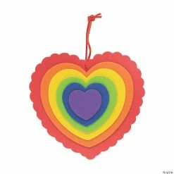 Layered Rainbow Heart Ornament Craft Kit - Makes 12