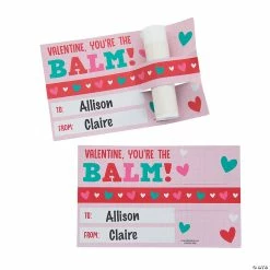 Lip Cover Valentine Exchanges with Card for 24