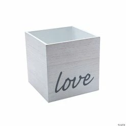 Love Whitewashed Wood Box