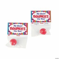 Mini Bouncy Balls with Valentine's Day Card for 12