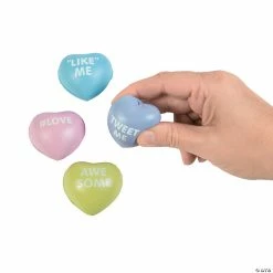 Mini Conversation Heart Stress Toys - 24 Pc.