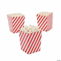 Mini Striped Popcorn Boxes - 24 Pc.