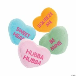 Mini Valentine’s Day Stuffed Conversation Hearts - 12 Pc.