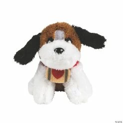 Mini Valentine's Day Stuffed St. Bernards - 12 Pc.