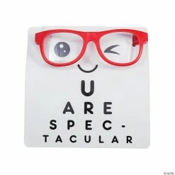 Nerdy Clear Lens Glasses Valentine Exchanges with Card for 12