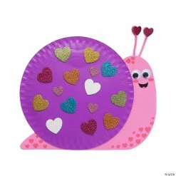Paper Plate Valentine Snail Craft Kit - Makes 12