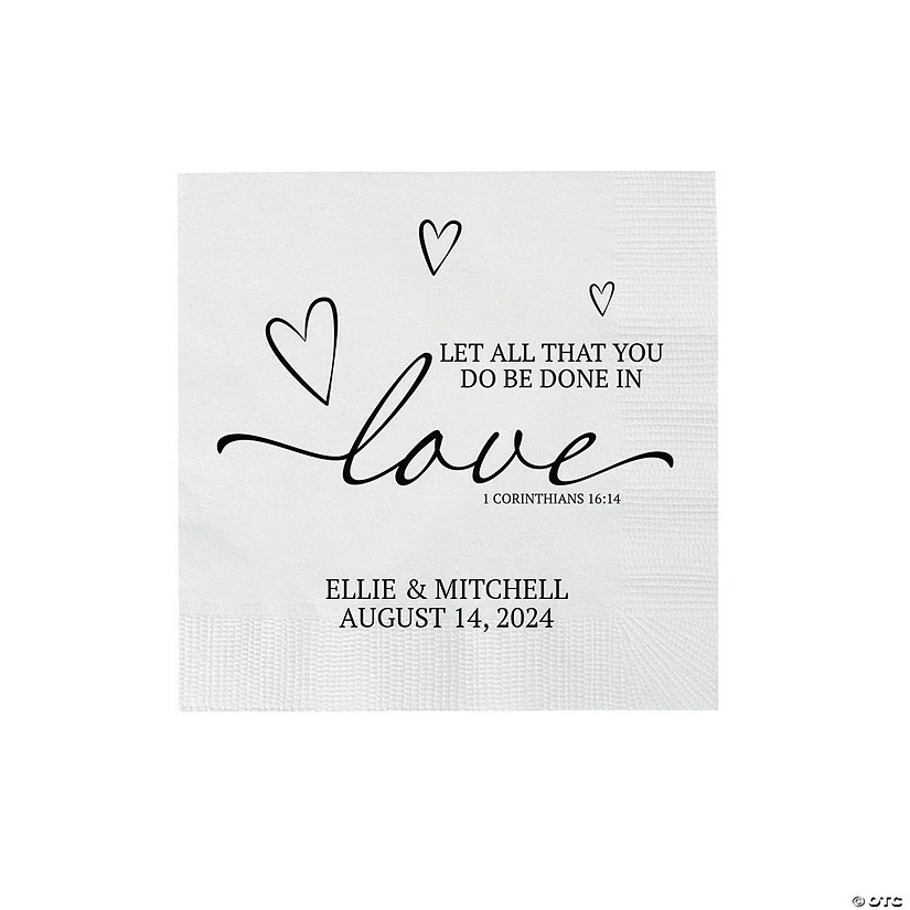 Personalized Let All That You Do Be Done In Love Paper Napkins - 50 Pc.