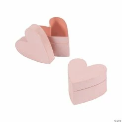 Pink Heart-Shaped Favor Boxes - 12 Pc.
