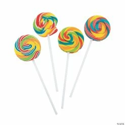 Rainbow Swirl Lollipops - 24 Pc.