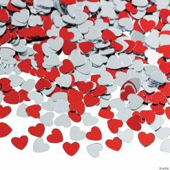 Red & Silver Heart Confetti