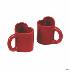 Red Heart Ceramic Mugs