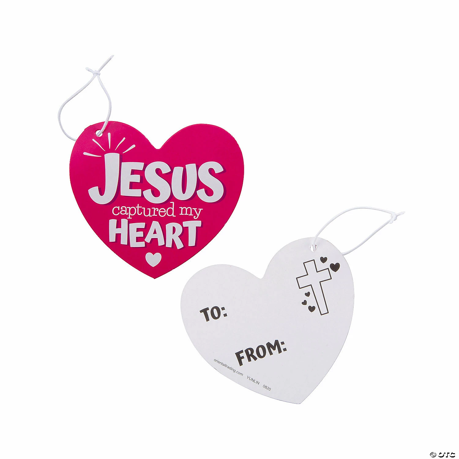 Religious Heart Stuffed Dog Valentine Exchanges with Card for 12 - Image 2