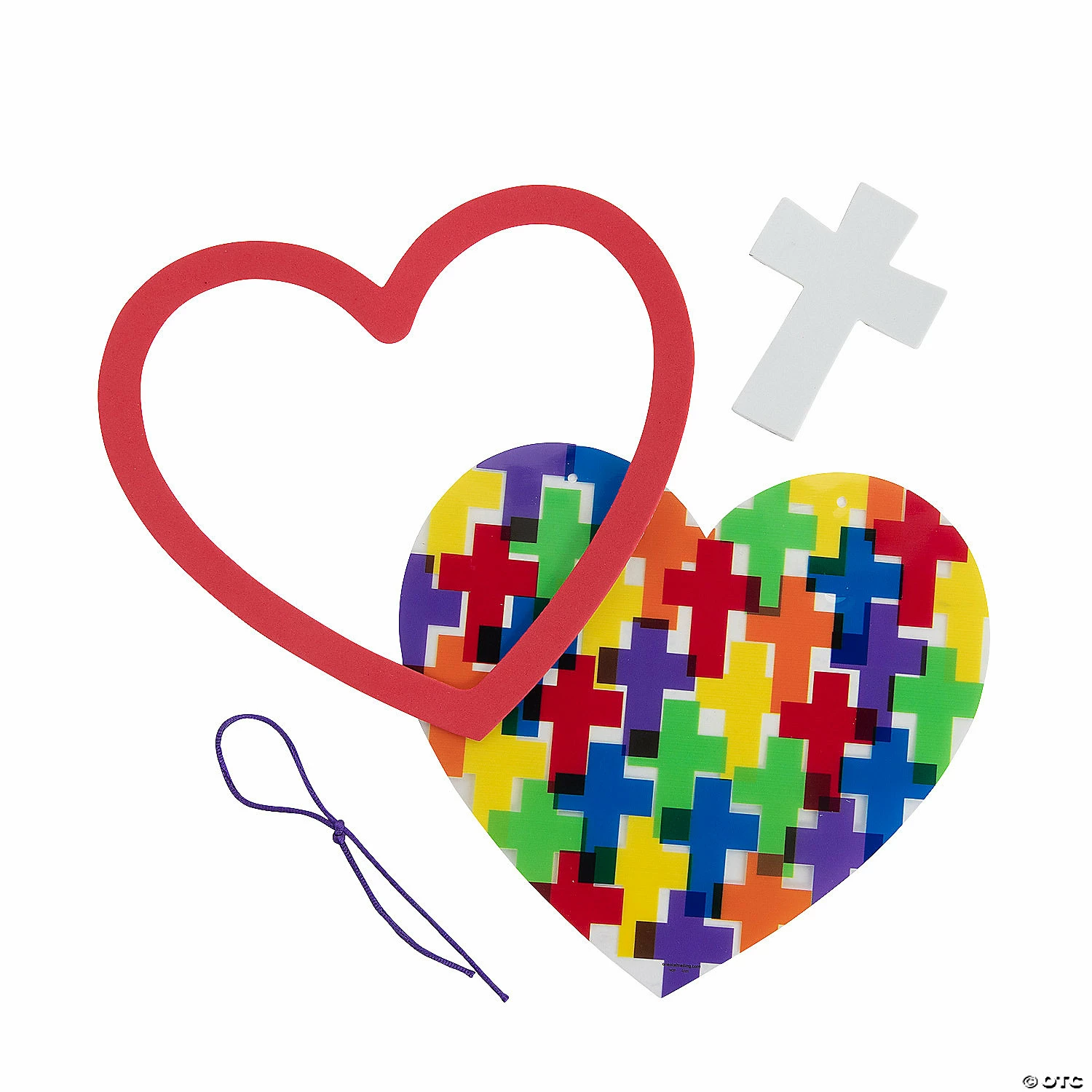 Religious Heart with Crosses Sign Craft Kit – Makes 12 - Image 2