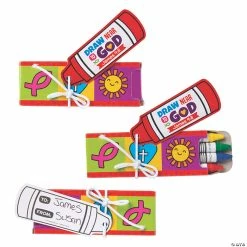 Religious Valentine Crayons with Valentine's Day Card for 24