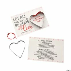 Religious Valentine’s Day Card with Heart Cookie Cutter & Cookie Recipe for 12