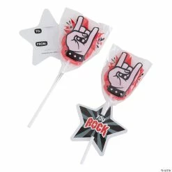 Rock Fingers Character Lollipops with Card for 12