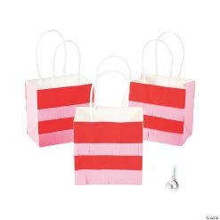 Small Valentine Fringe Gift Bags - 6 Pc.