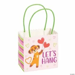 Small Valentine Meerkat Gift Bags - 12 Pc.
