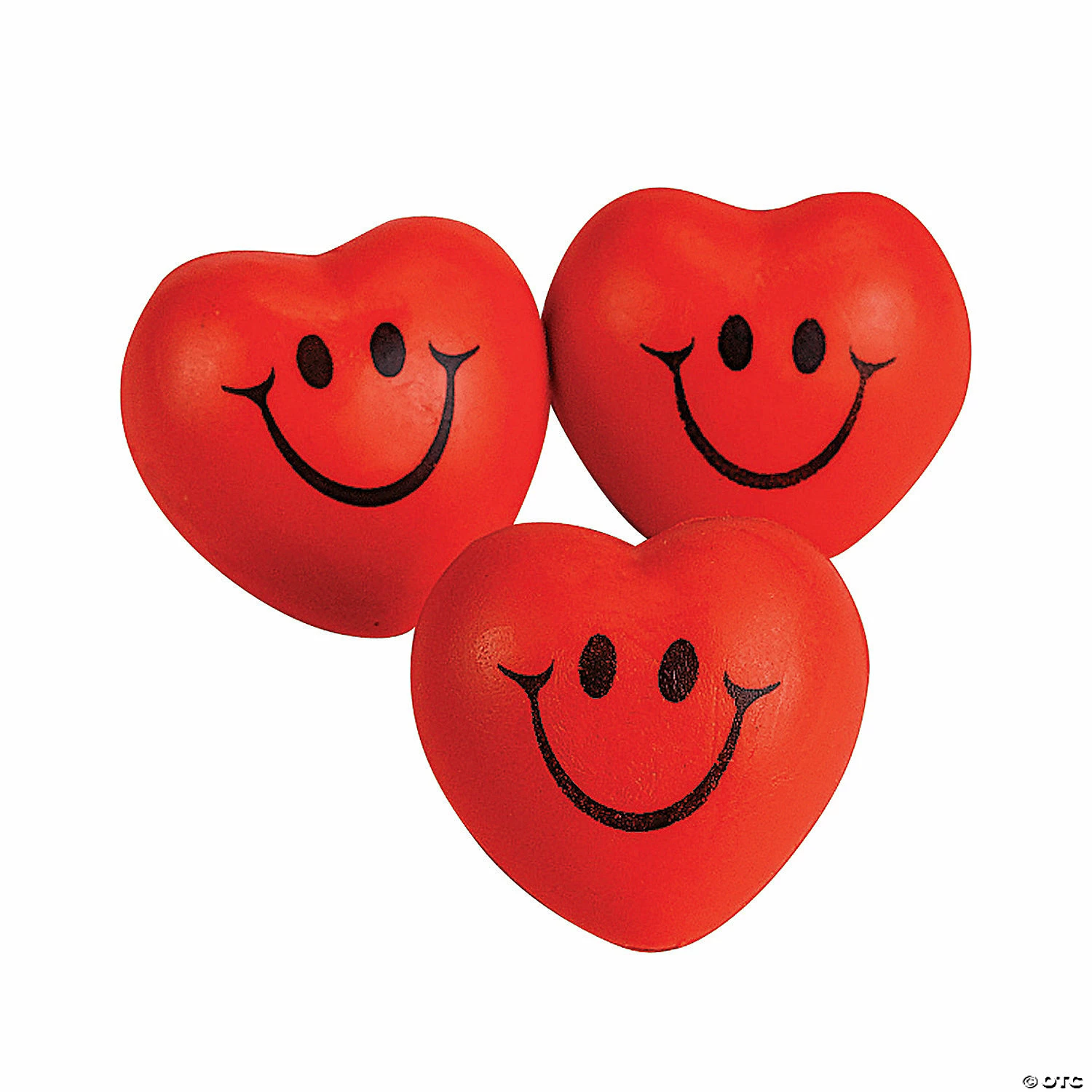 Smile Face Heart-Shaped Stress Balls - 12 Pc.