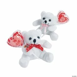 Stuffed Bears with Lollipop Valentine Exchanges for 12