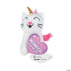 Stuffed Caticorns Valentine Exchanges with Card for 12
