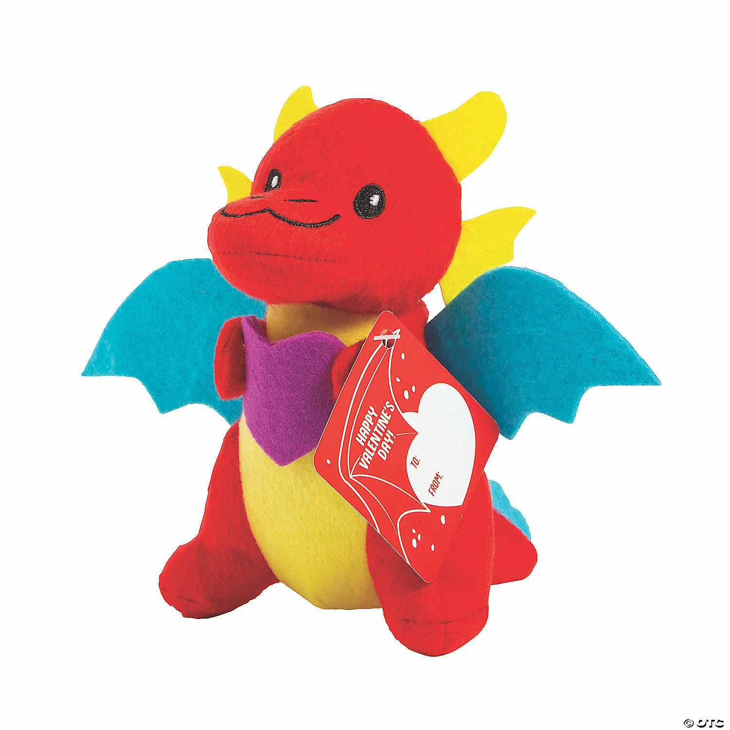 Stuffed Dragon Valentine Exchanges with Card for 12