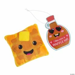 Stuffed Waffle Valentine Exchanges with Card for 12