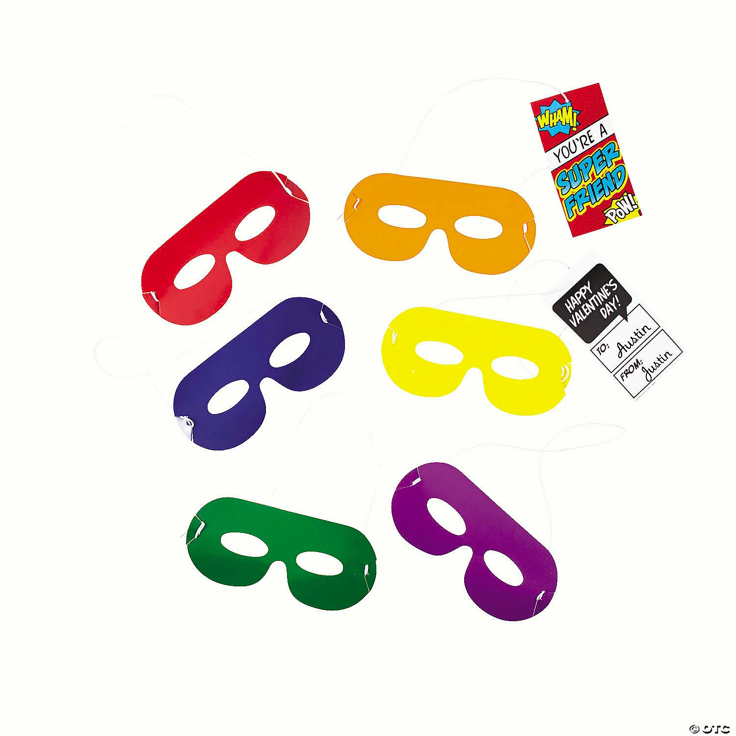 Superhero Mask Valentine Exchanges with Card for 12