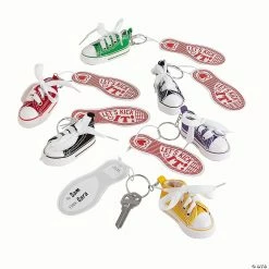 Tennis Shoe Keychains Valentine Exchanges with Card for 12
