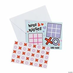 Tic-Tac-Toe Valentine's Day Sticker Cards - 24 Pc.