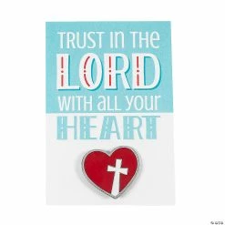 Trust In the Lord with All Your Heart Pins with Card - 36 Pc.